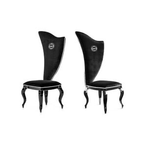 A&X Sovereign Transitional Black Fabric Chairs set of 2